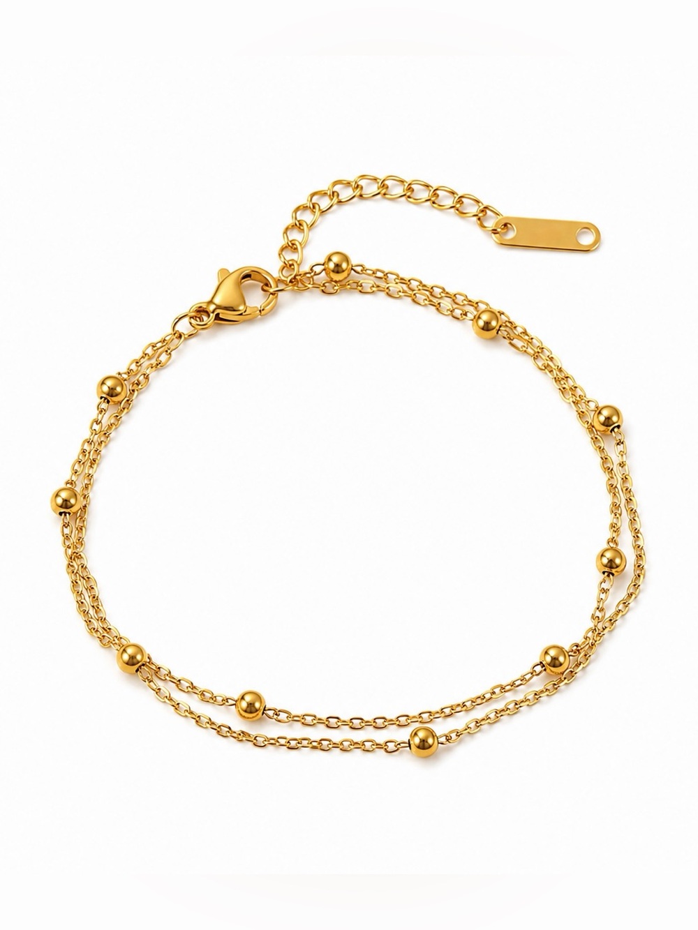 18K Gold Plated Double Layer Beaded Bracelet